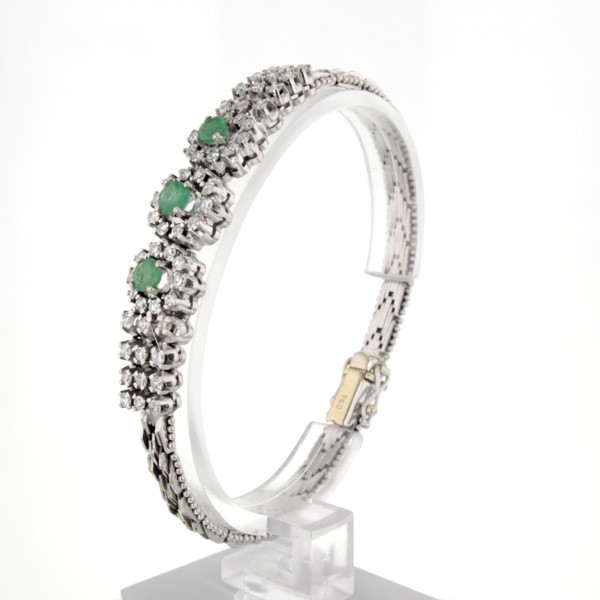 Accueil  VENDUS  Bracelet occasion Or blanc Emeraude Diamants